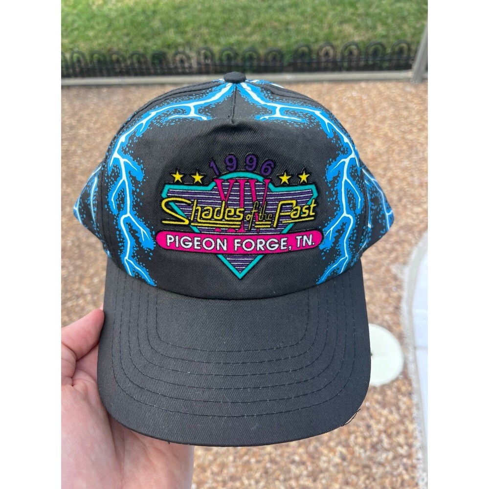 Vintage 1996 American Thunder Lightning Trucker Hat Shades Of Fast Pigeon Forge